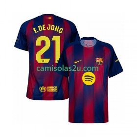 Camisolas de futebol FC Barcelona Frenkie de Jong 21 Equipamento Principal 2025/26 Manga Curta